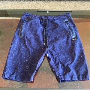 Raw Yarn Navy Cotton Speckled Bermuda Shorts